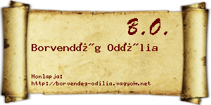 Borvendég Odília névjegykártya